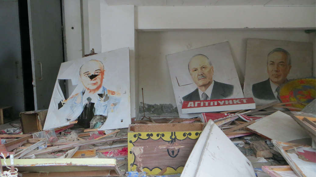 Soviet posters from the chernobyl ruins